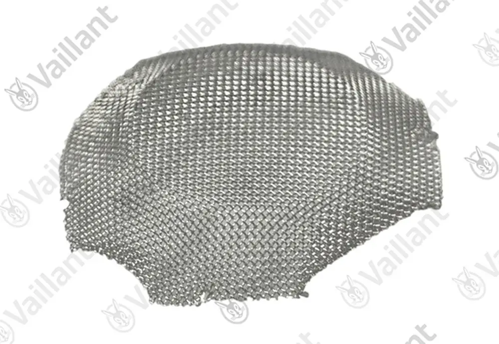 Vaillant Filter aus Metallgewebe, rundliche Form mit offener Struktur, geeignet zur Nutzung in Heizungs- oder Klimaanlagen.